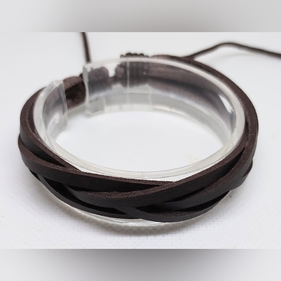 Men's Bracelet Leather Layered Brown New f40 - Picture 1 of 1